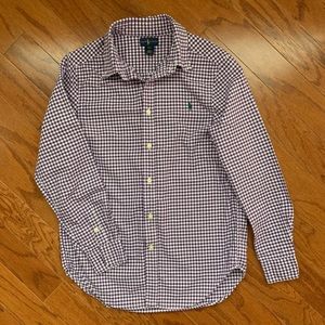 Ralph Lauren boys purple gingham button down